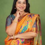 Pulsating Orange Paithani Silk Saree With Bucolic Blouse Piece