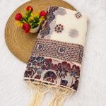 Nemesis Beige Pashmina Silk Saree With Dazzling Blouse Piece