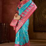 Scrumptious Turquoise Pure Zari Weaving Banarasi Silk Saree With Elegant Blouse Piece