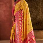 Prettiest Yellow Pure Zari Weaving Banarasi Silk Saree With Fairytale Blouse Piece
