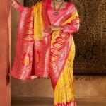 Prettiest Yellow Pure Zari Weaving Banarasi Silk Saree With Fairytale Blouse Piece