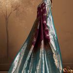 Fancifull Purple Pure Zari Weaving Banarasi Silk Saree With Efflorescence Blouse Piece