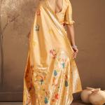 Majestic Beige Pure Zari Weaving Banarasi Silk Saree With Mellifluous Blouse Piece