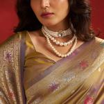 Transcendent Mustard Pure Zari Weaving Banarasi Silk Saree With Phenomenal Blouse Piece