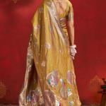 Transcendent Mustard Pure Zari Weaving Banarasi Silk Saree With Phenomenal Blouse Piece