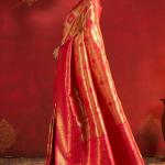 Redolent Dark Pink Kanjivaram Silk Saree With Pleasurable Blouse Piece