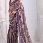 Majestic Purple Jarkan Work Fandy Silk Saree