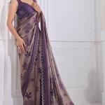 Majestic Purple Jarkan Work Fandy Silk Saree