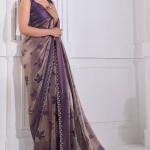 Majestic Purple Jarkan Work Fandy Silk Saree