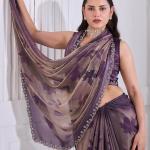 Majestic Purple Jarkan Work Fandy Silk Saree