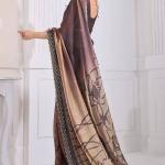 Snazzy Brown Jarkan Work Fandy Silk Saree