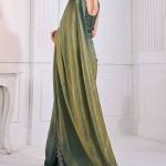 Stylish Green Jarkan Work Fandy Silk Saree