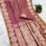 Resonant Lavender Soft Banarasi Silk Saree With Ineffable Blouse Piece