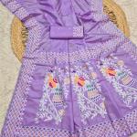 Symmetrical Lavender Pure Banarasi Silk Saree With Efflorescence Blouse Piece