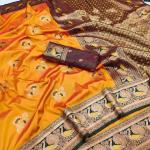 Resonant Yellow Paithani Silk Saree With Bewitching Blouse Piece