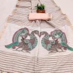 Efflorescence Peach Linen Silk Saree With Angelic Blouse Piece