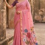 Desirable Pink Pure Munga Cotton Silk Saree With Quintessential Blouse Piece