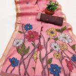 Desirable Pink Pure Munga Cotton Silk Saree With Quintessential Blouse Piece