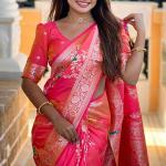 Winsome Magenta Soft Banarasi Silk Saree With Lassitude Blouse Piece