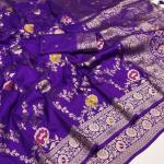 Proficient Royal Purple Soft Banarasi Silk Saree With Enigmatic Blouse Piece