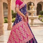 Enticing Purple Pure Zari Weaving Banarasi Silk Saree With Exceptional Blouse Piece