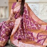 Mesmeric Purple Soft Banarasi Silk Saree With Ideal Blouse Piece