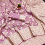 Wonderful Baby Pink Soft Banarasi Silk Saree With Attractive Blouse Piece