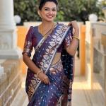 Pretty Dark Grey Soft Banarasi Silk Saree With Ratatouille Blouse Piece