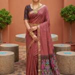 Exceptional Pink Pure Munga Cotton Silk Saree With Jazzy Blouse Piece
