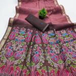 Exceptional Pink Pure Munga Cotton Silk Saree With Jazzy Blouse Piece