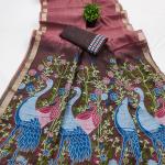 Supernal Pink Pure Munga Cotton Silk Saree With Refreshing Blouse Piece