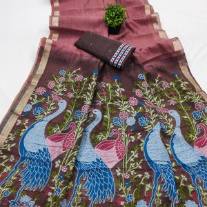 Supernal Pink Pure Munga Cotton Silk Saree With Refreshing Blouse Piece