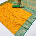 Ephemeral Yellow Soft Banarasi Silk Saree With Sizzling Blouse Piece