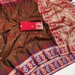 Scrupulous Green Pure Zari Weaving Banarasi Silk Saree With Imaginative Blouse Piece