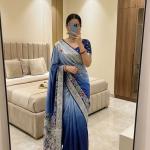 Marvellous Blue Viscose Dola Silk Saree With Smart Blouse Piece