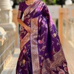 Murmurous Wine Pure Zari Weaving Banarasi Silk Saree With Sophisticated Blouse Piece