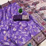 Eloquence Lavender Paithani Silk Saree With Engaging Blouse Piece