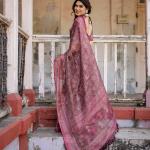 Printed Onion Linen Saree for Women with Multicolor Pallu and Ethnic Border – Lightweight Casual Wear