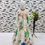 Premium Kids Printed Gown with Koti Set for Girls