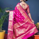 Glamgait Soft Lichi Silk Jacquard Saree