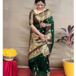 Glamgait Soft Lichi Silk Jacquard Saree