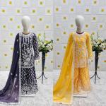 Girls Embroidered Sharara Suit Set with Kurti and Dupatta