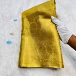 Elegant Golden Silk Saree with Intricate Brocade Work – Traditional Festive Wear for Women