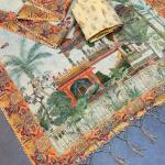 Elegant Beige Linen Saree with Traditional Madhubani-Inspired Print – Ethnic Casual & Festive Wear for Women
