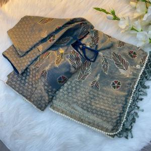 Designer Pastle Silk Saree For Women