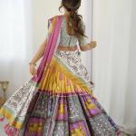 Vibrant Multicolor Handcrafted Lehenga Choli Set with Tribal Horse Print – Festive & Wedding Wear for Women