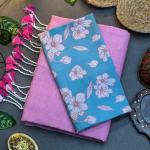 Pink Cotton Saree with Printed Blouse – Soft & Breathable Fabric