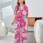 Girls Pink Floral Printed Co-Ord Set
