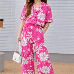 Girls Pink Floral Printed Co-Ord Set