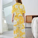 Girls Mustard Yellow Floral Printed Co-Ord Set